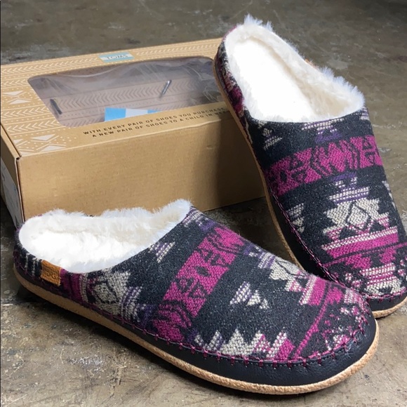 TOMS IVY GREY FUCHSIA TRIBAL WOOL - Picture 2 of 6